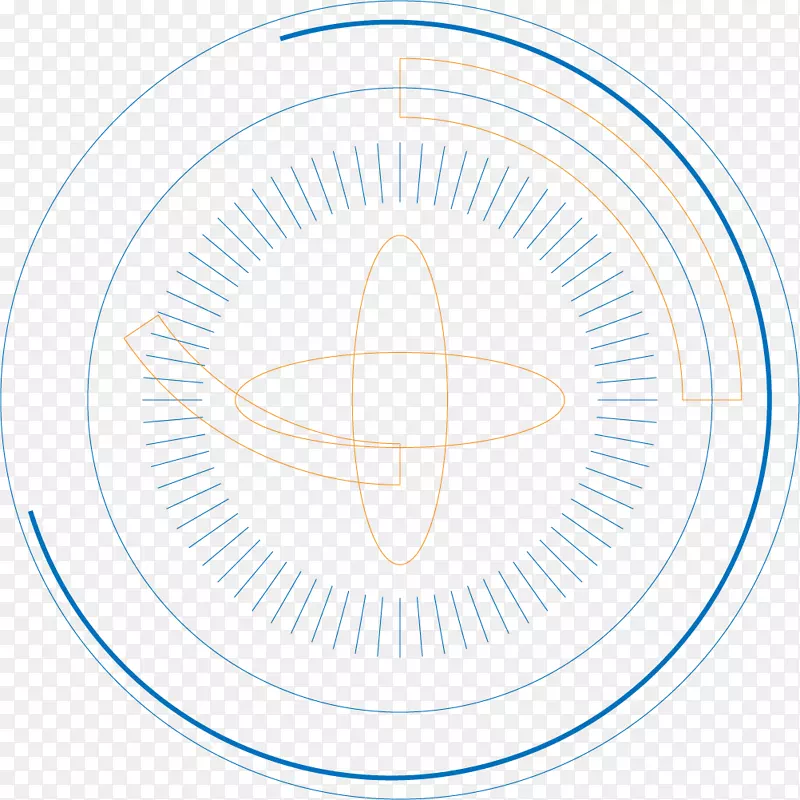 圆形蓝色描边矢量HUD