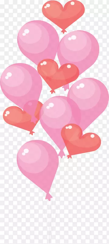 粉红色浪漫爱心气球