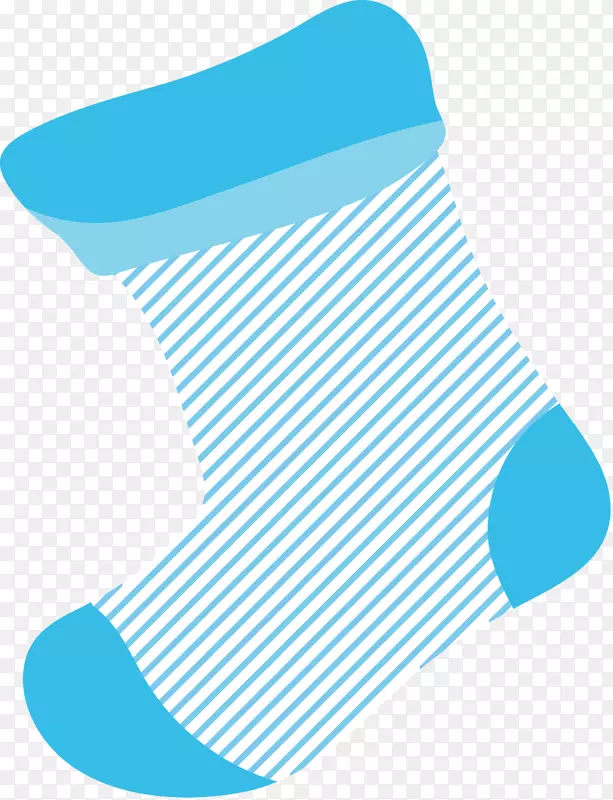 蓝色条纹袜子矢量图