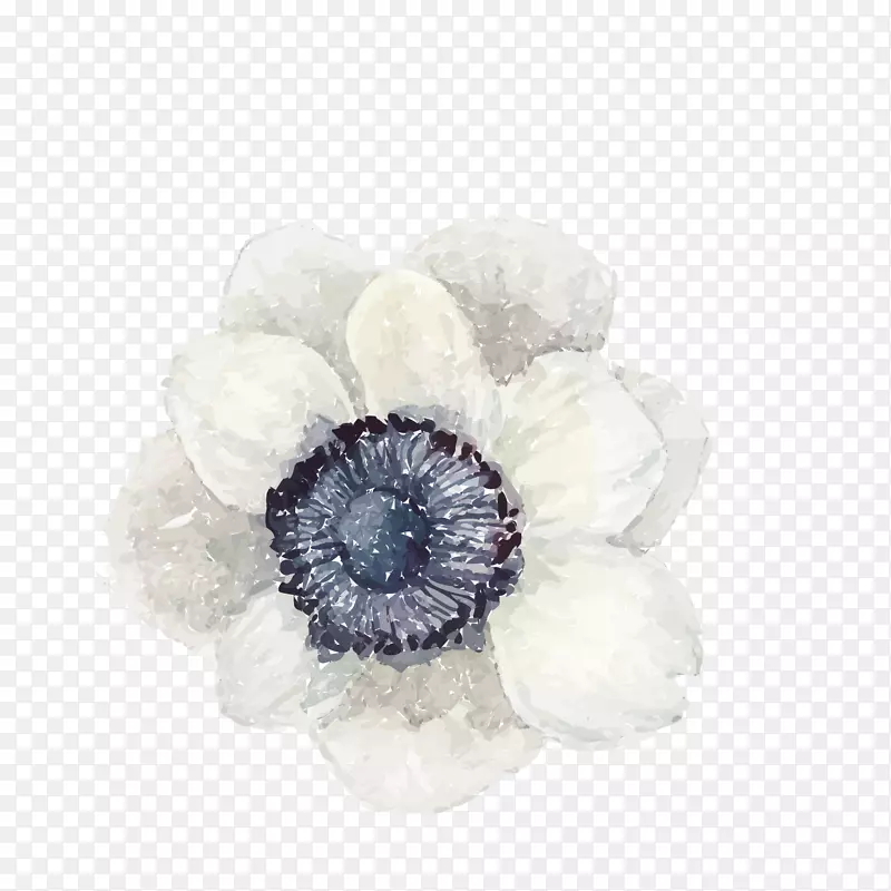 矢量白色精细写实花朵插画