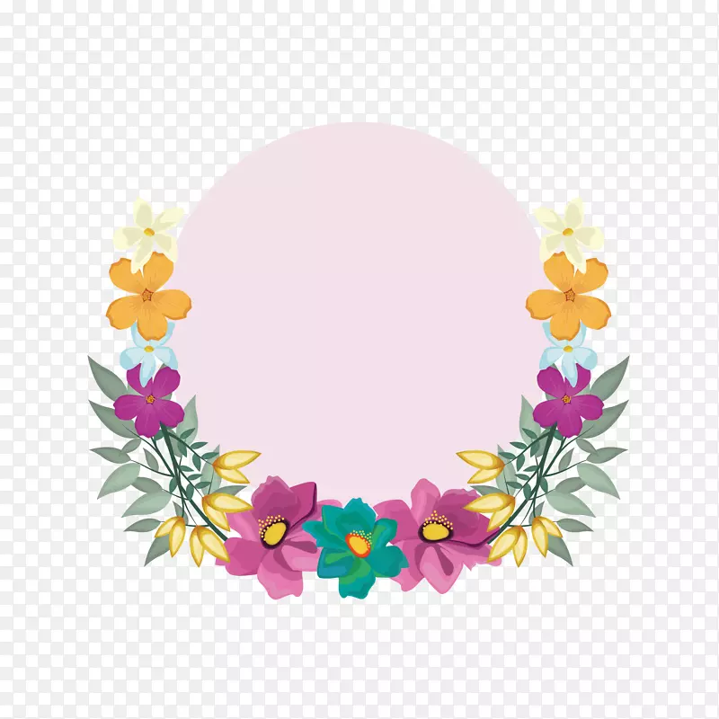 浪漫夏季花朵边框纹理