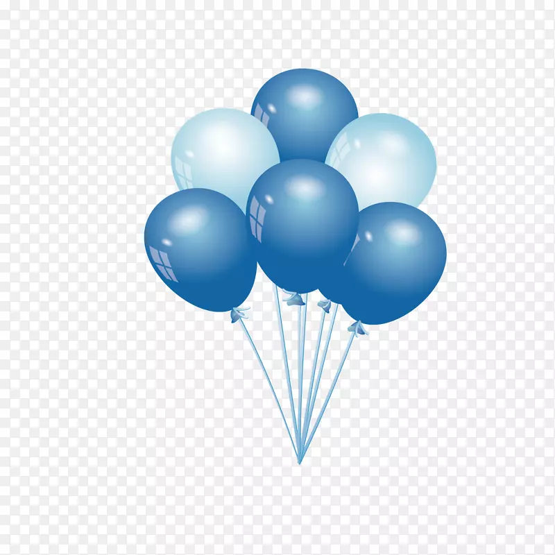 卡通蓝色气球设计素材