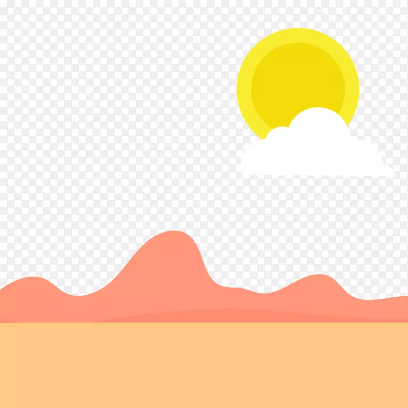 沙漠中的太阳矢量图