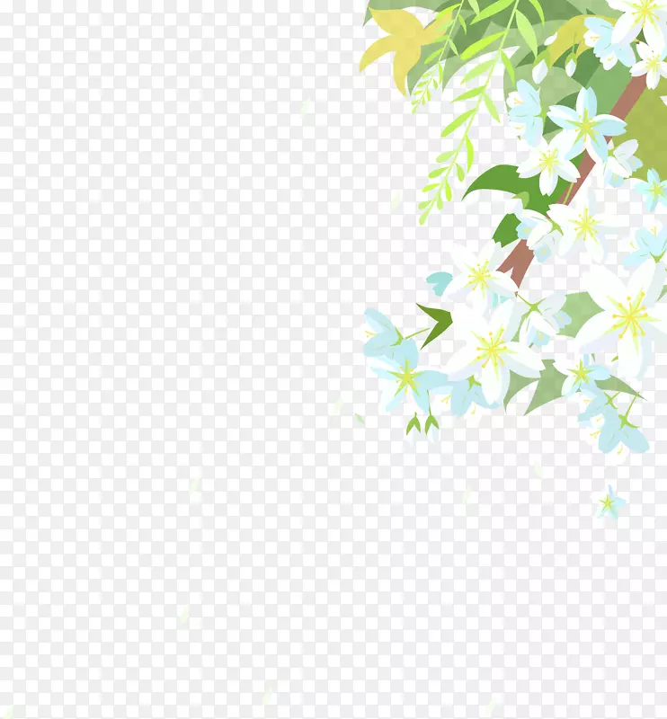 鲜花绿叶矢量图下载