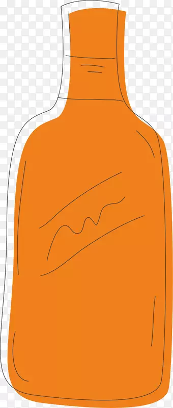 橙黄色酒瓶矢量图