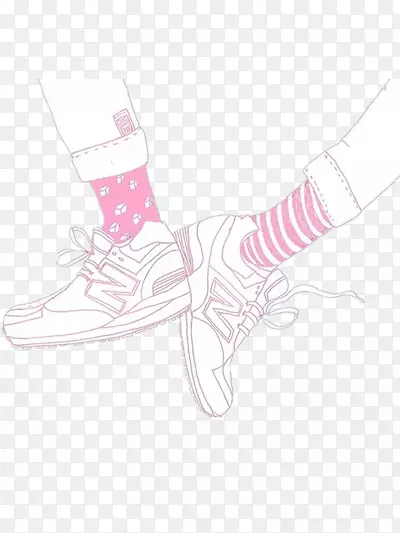 粉色N字鞋
