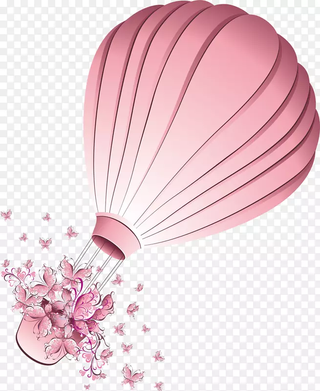 粉色蝴蝶热气球