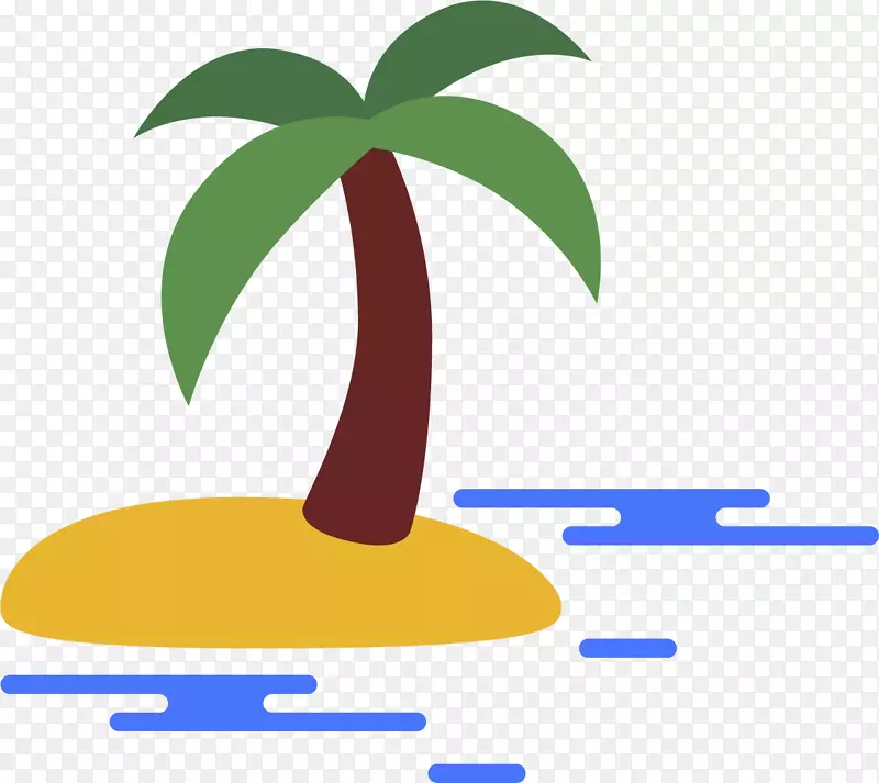 海滩矢量卡通椰子树