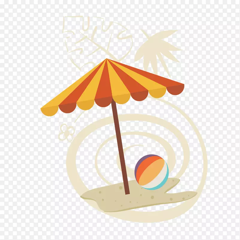 夏季太阳伞标签矢量图