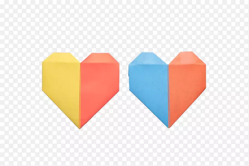 两色心形折纸