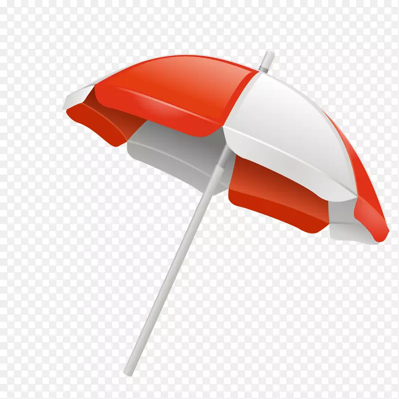 灰红色撑开的太阳伞