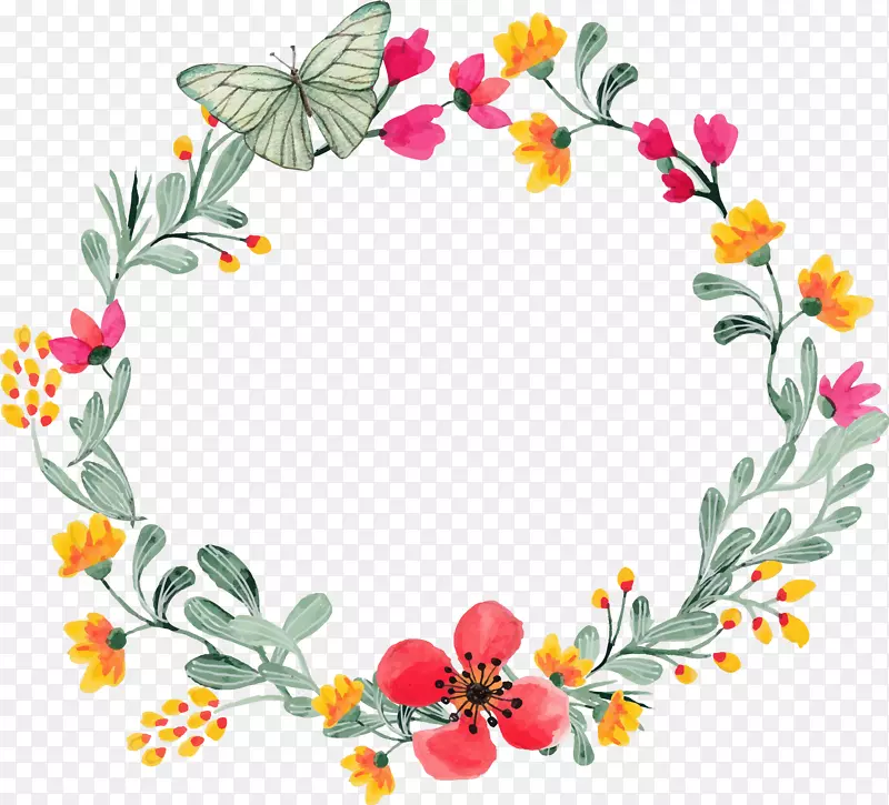 春暖花开花朵圆环