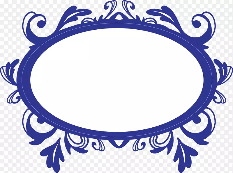 蓝色青花瓷装饰框