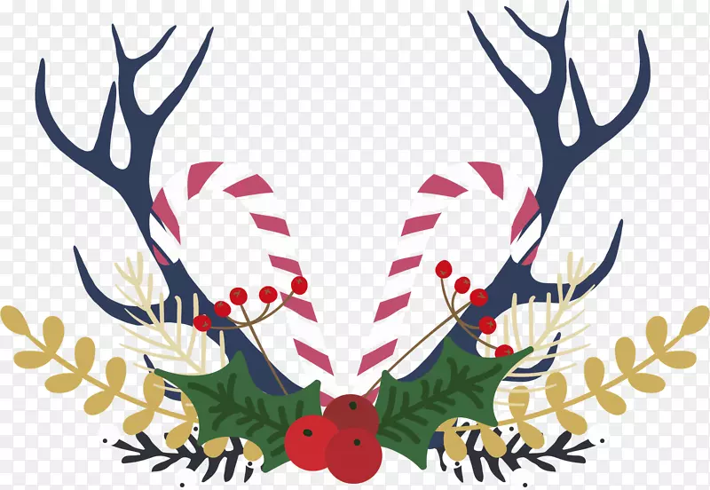 圣诞节装饰鹿角边框