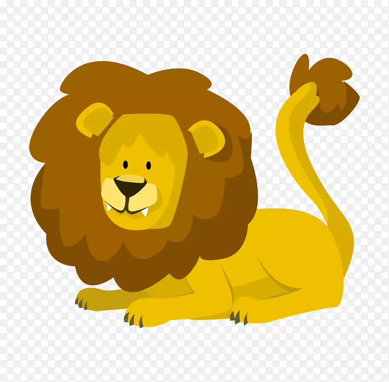 卡通可爱小动物装饰动物头像狮子