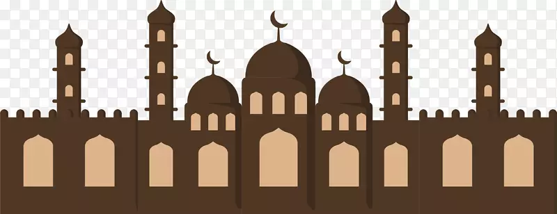卡通宗教清真寺手绘设计