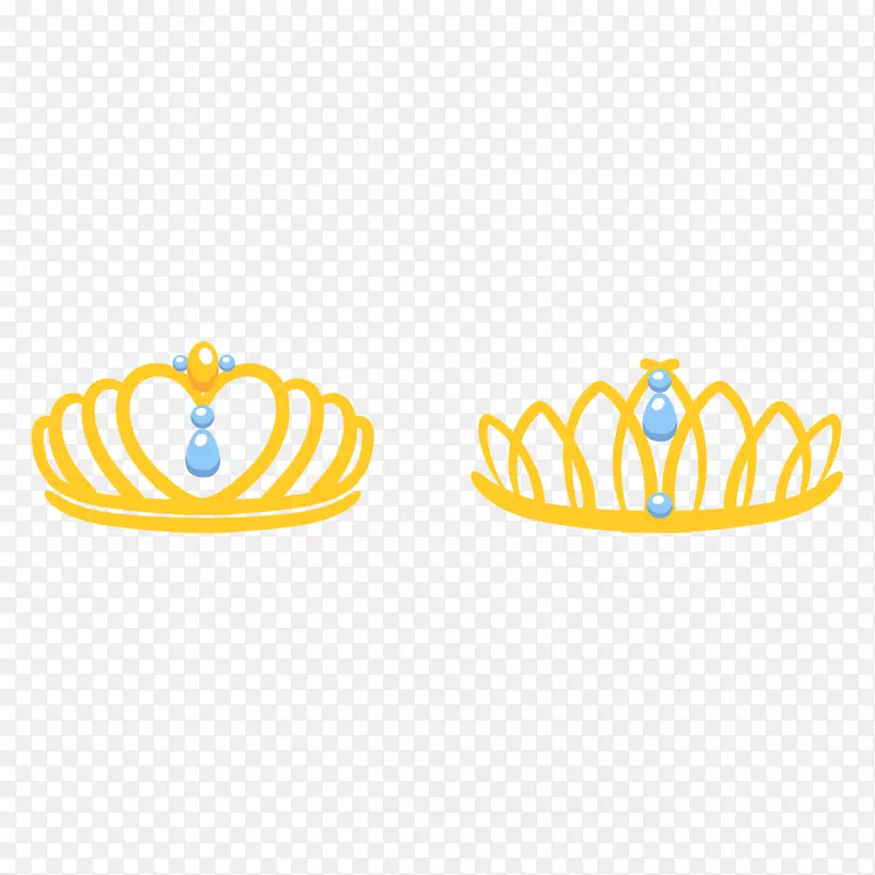 黄色唯美黄色王子公主王冠素材