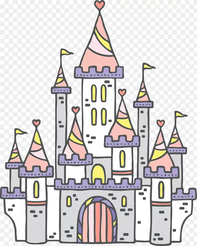 手绘创意彩色城堡
