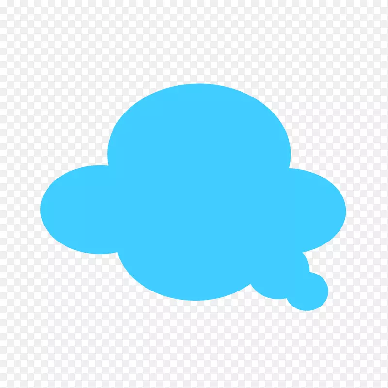 矢量手绘蓝色云朵对话框