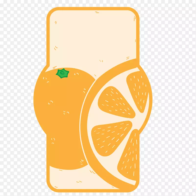 手绘扁平化橙子素材