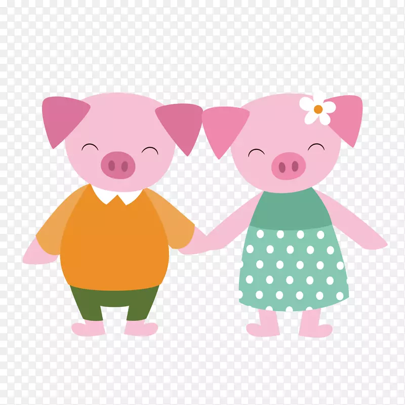 粉色可爱装饰小猪