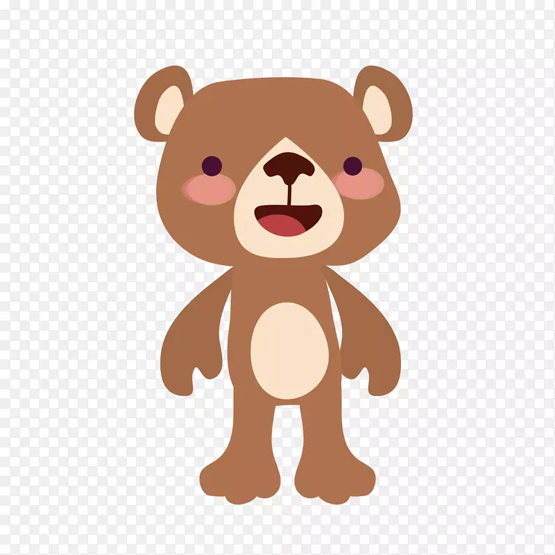 矢量棕色可爱小熊