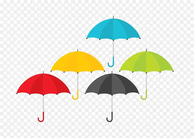 卡通色彩雨伞