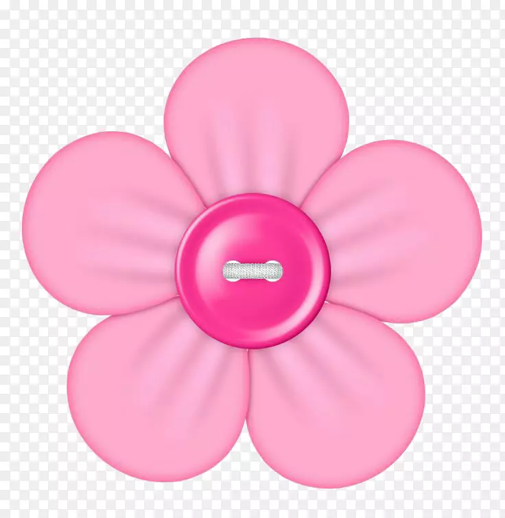 粉红色纽扣创意花朵