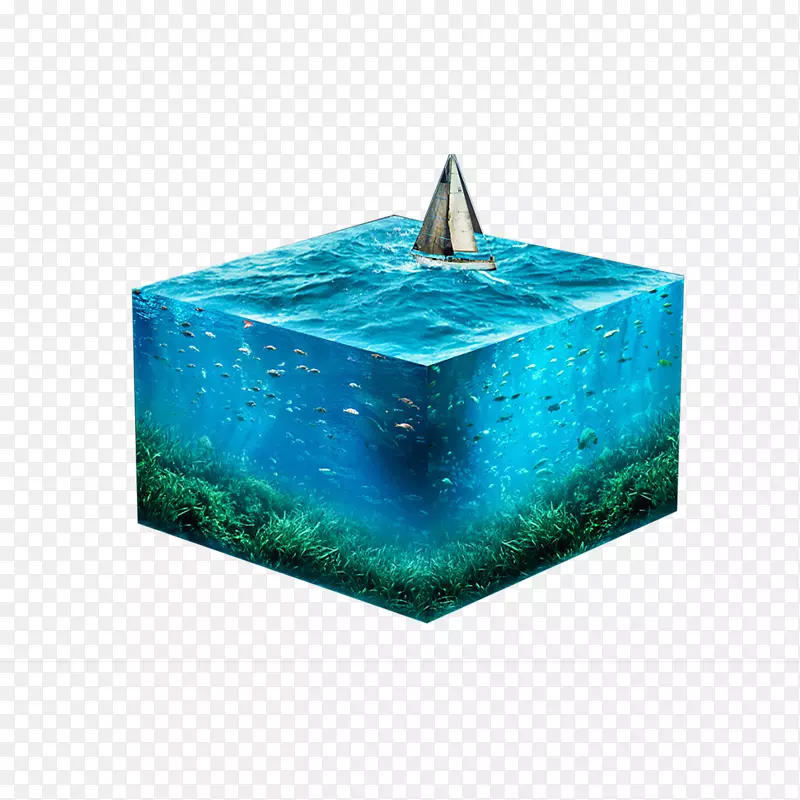 合成水河水海帆船海底世界方块模块
