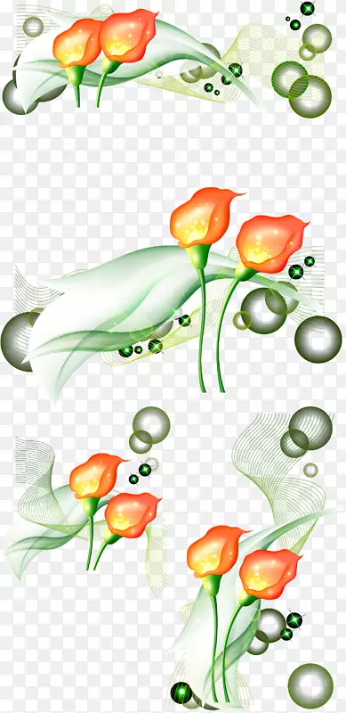 马蹄莲矢量装饰花纹素材