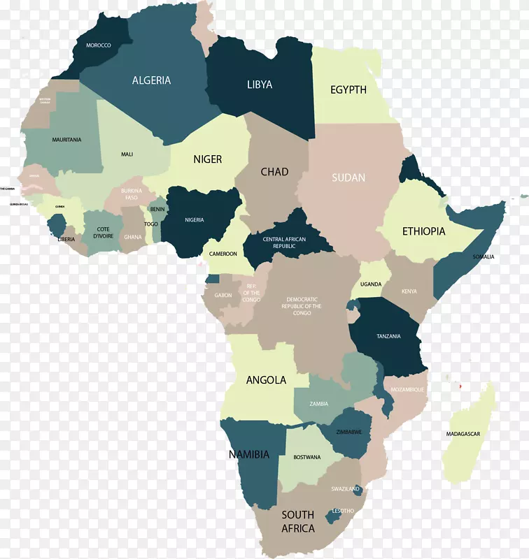 拉绿色非洲拼图地图