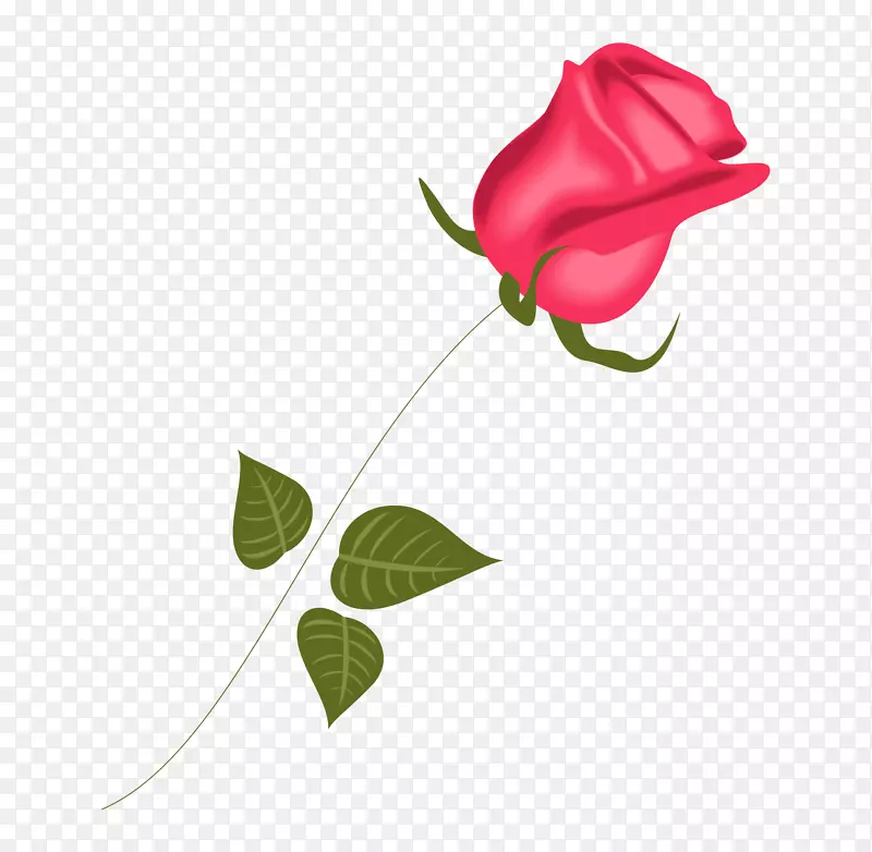 卡通手绘一支玫瑰花