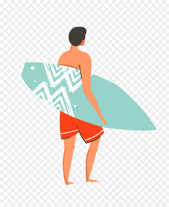 踏浪冲浪的人PNG 素材 夏 立夏 暑天