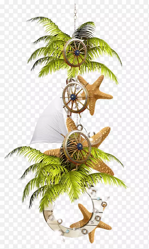 椰树海星风车装饰