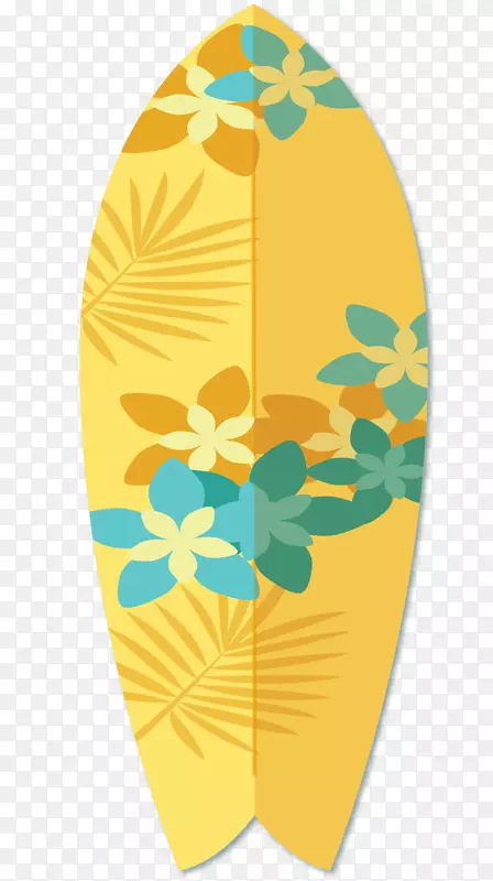 夏季度假黄色冲浪板