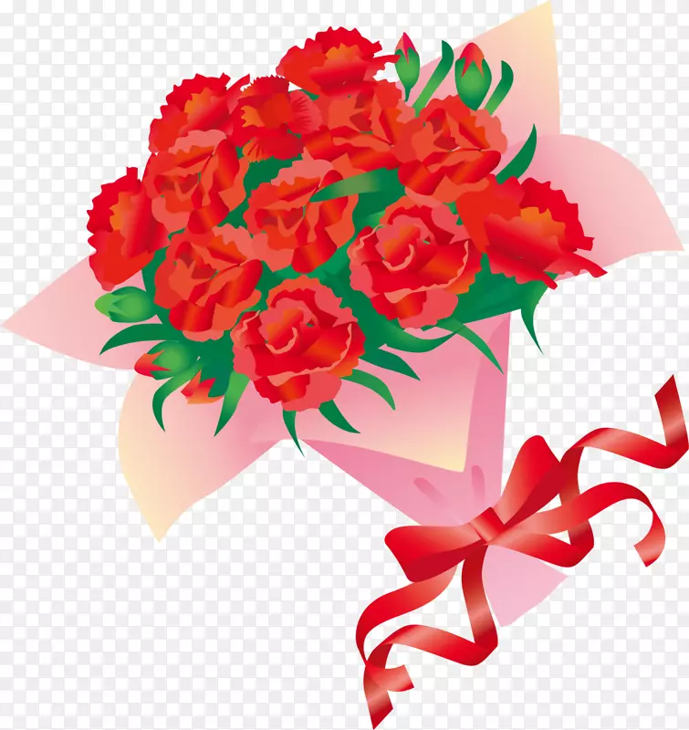 红色美丽康乃馨花束