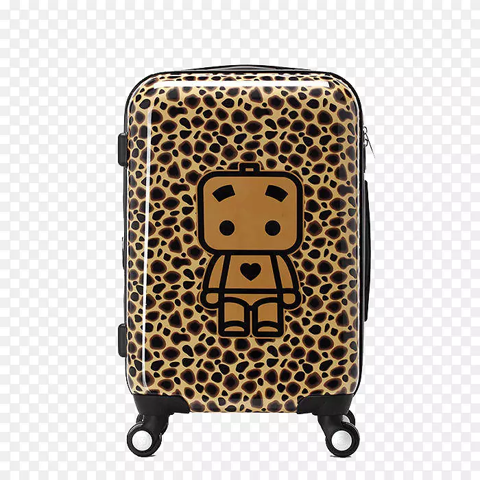 豹纹张小盒行李箱