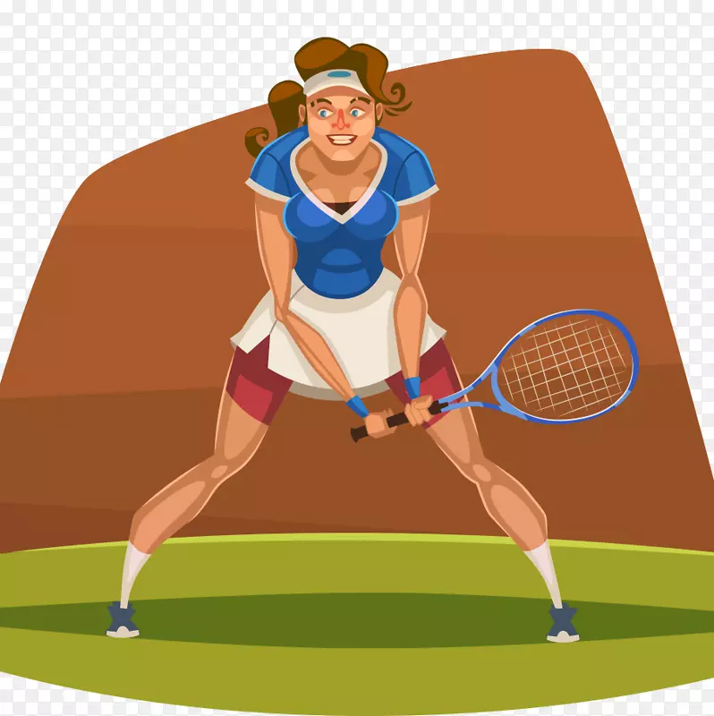 卡通网球队员