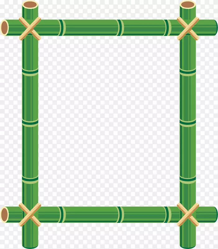 方形绿色画框竹子