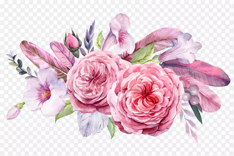 两朵粉色的花朵装饰