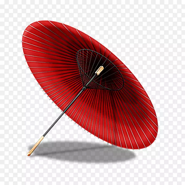 红色的中国风油纸伞