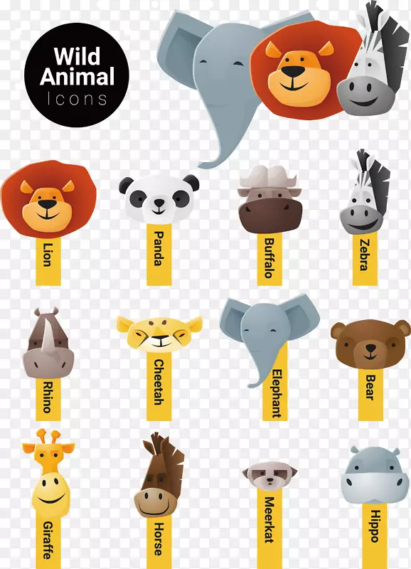 动物标签矢量图