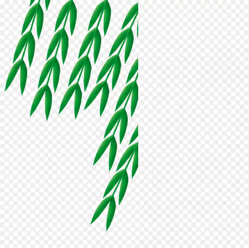 手绘春天柳树装饰漂浮元素
