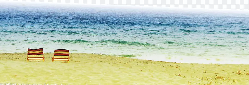 海浪沙滩椰树