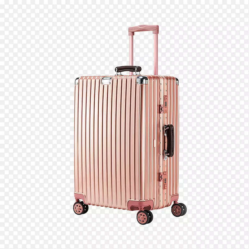 侧面粉色旅行箱实物图