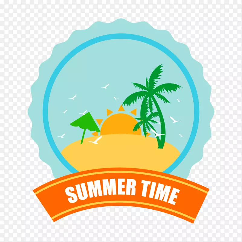 精美夏季标签旅游标贴