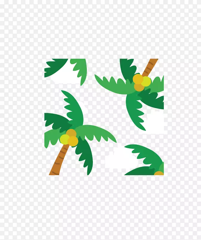 夏日绿色椰子树花纹