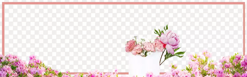 七夕情人节宣传鲜花背景边框