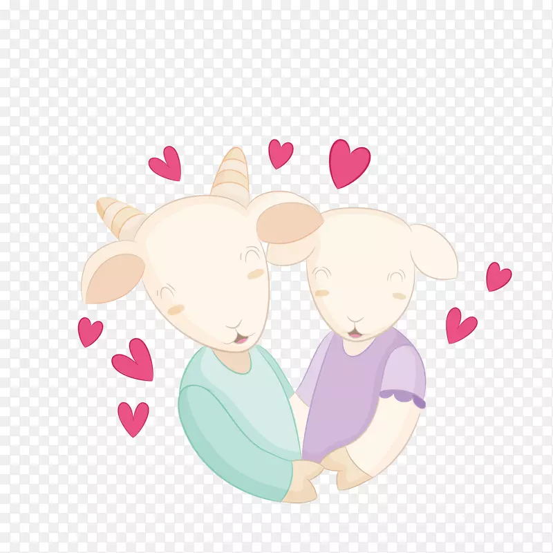 爱情主题设计动物小羊