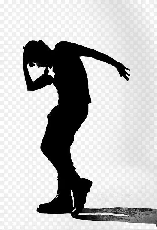 条踢踏舞的男人创意黑色剪影插图